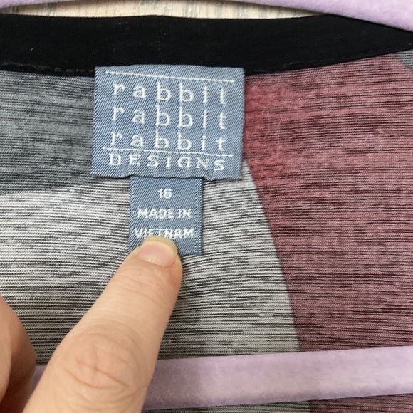 Rabbit Rabbit Rabbit Red and Gray Blouse - Picture 3 of 3